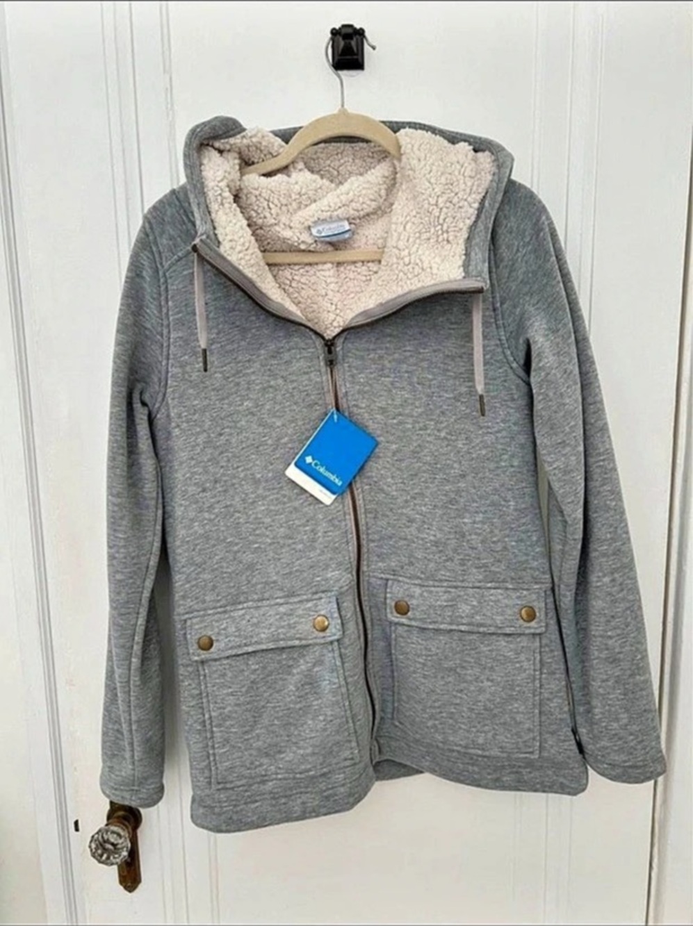 Columbia Gray Hooded Full-Zip Jacket